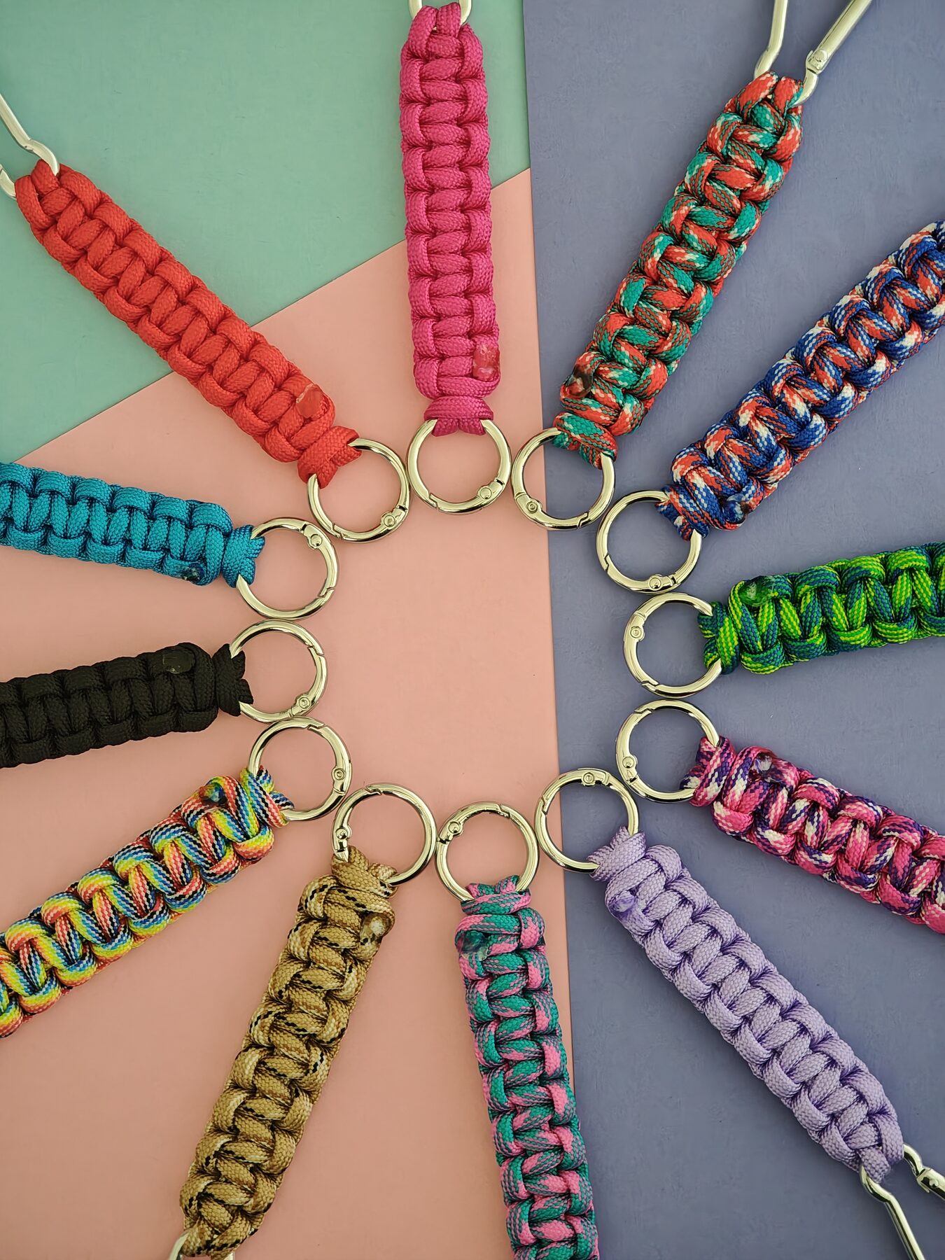 HERNES Paracord Schlüsselanhänger in vielen Farben