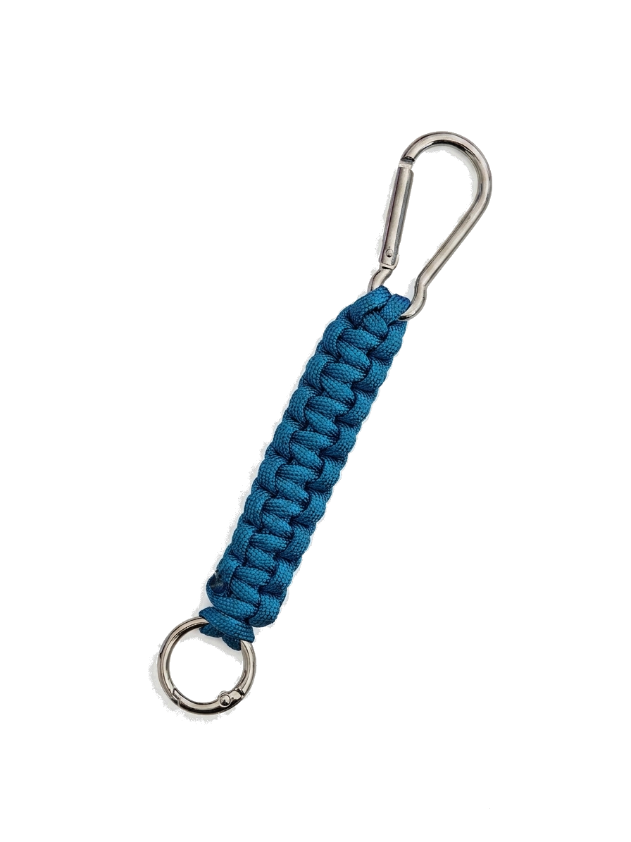 Blauer HERNES Paracord Schlüsselanhänger mit Karabiner und Schlüsselring