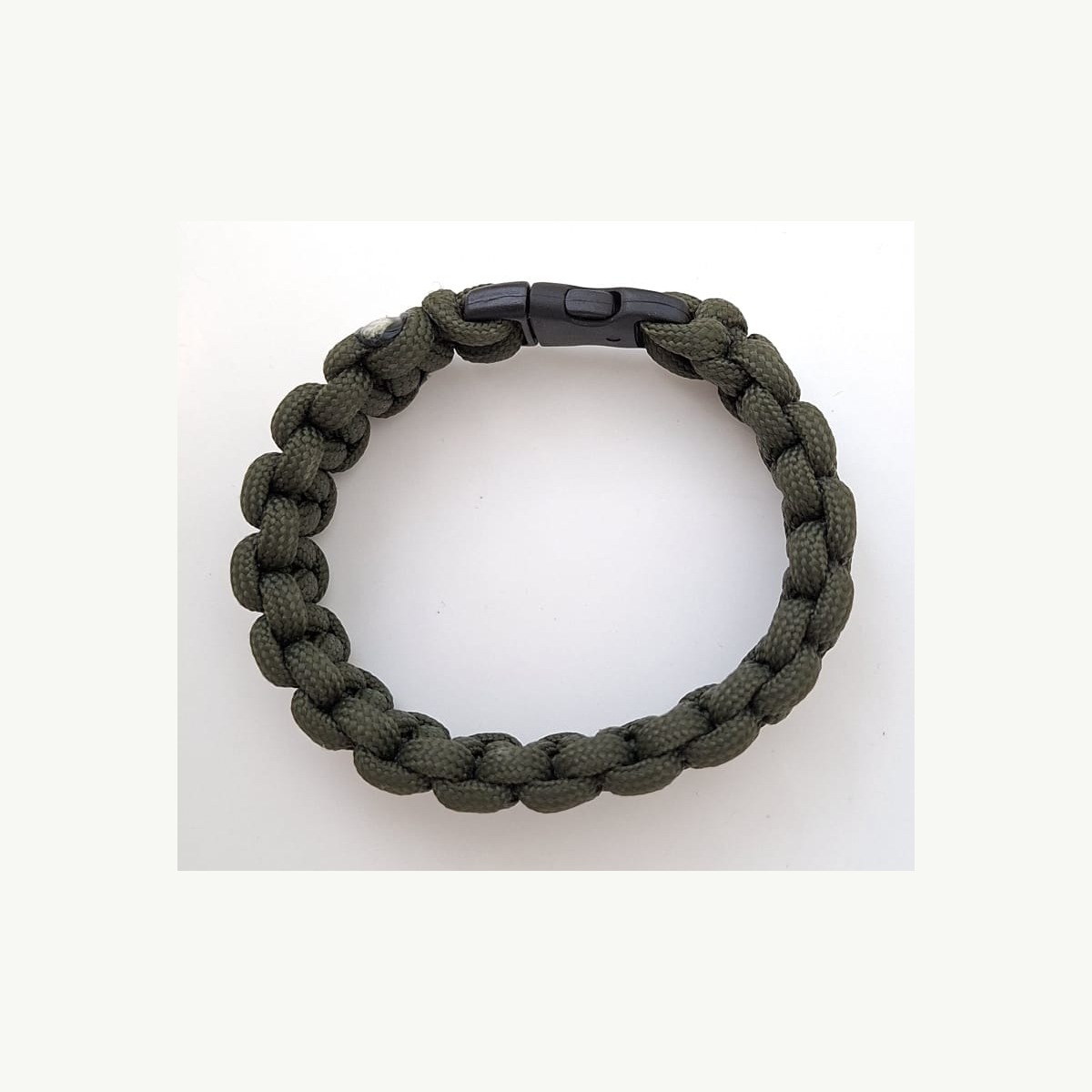 HERNES Paracord-Armband in Khaki mit schwarzem Klickverschluss