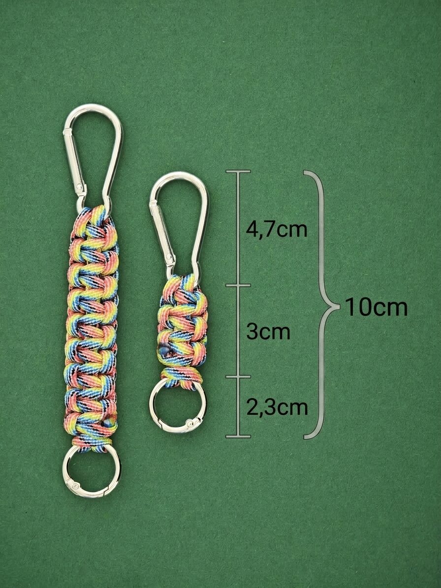 HERNES Paracord Schlüsselanhänger mit Karabiner und Schlüsselring